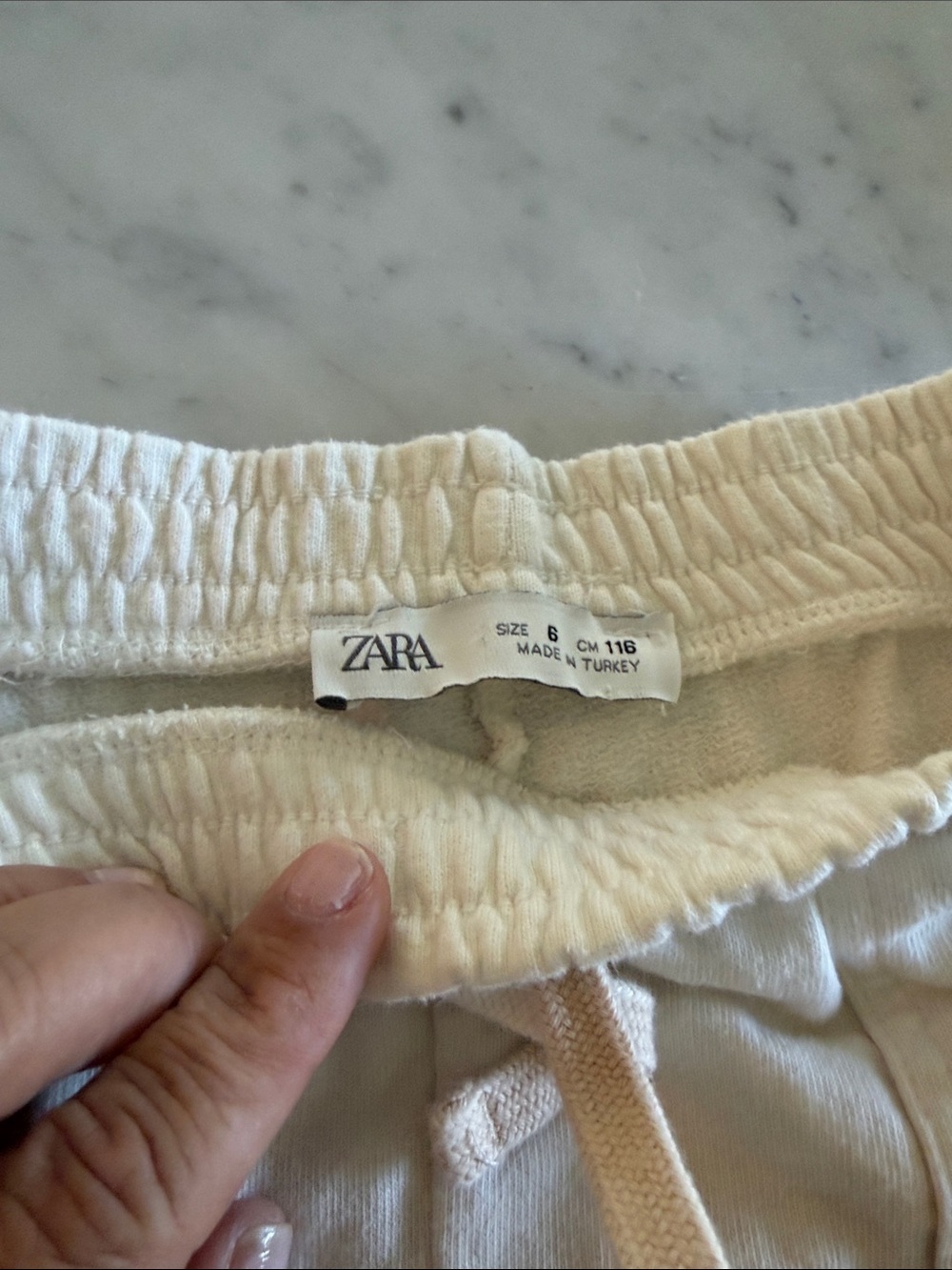 ZARA Off-White Drawstring Joggers
